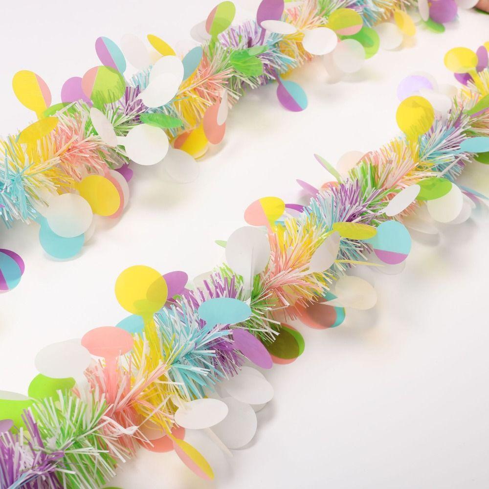 Color Stripe Easter Wreath Pendant Plastic Hanging Egg Bouquet Ornament  Easter Party