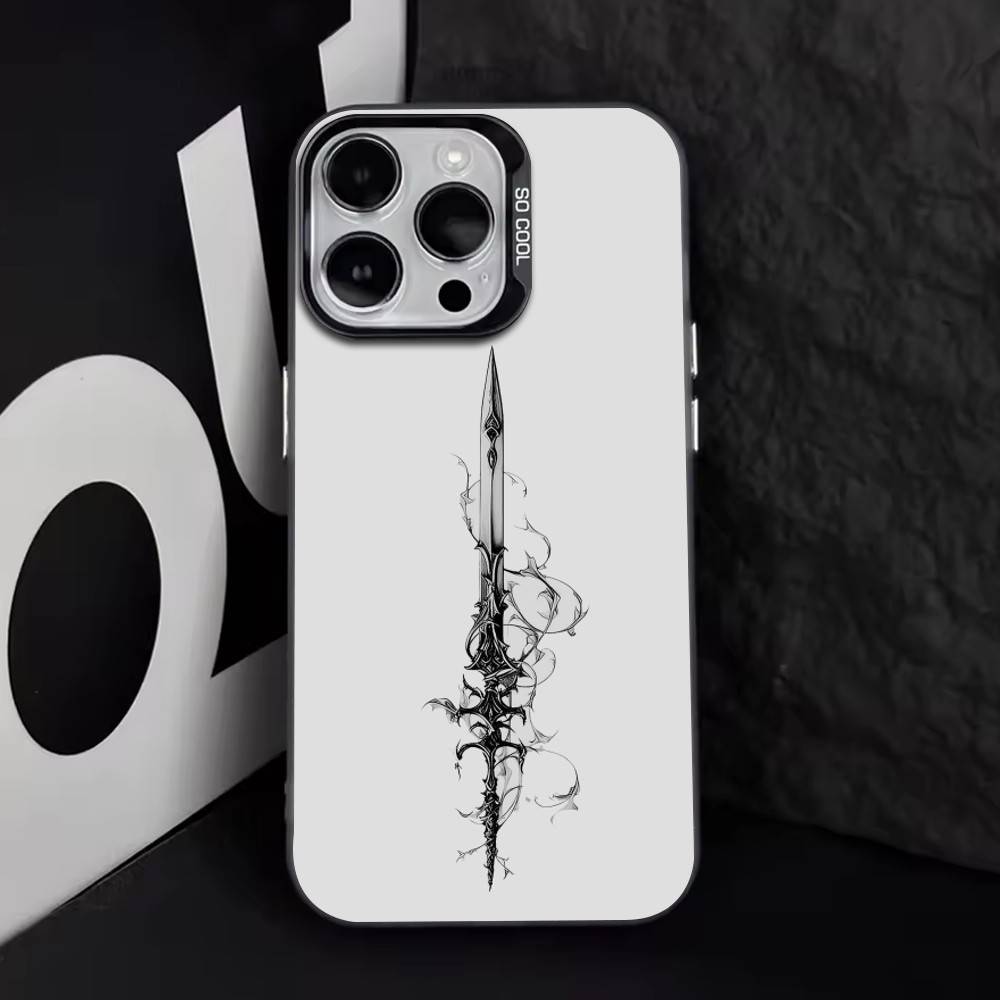 The Sword Creative Pattern   Phone Case For iPhone 17,16,15,14,13,12,11 Plus,Pro Max,XS,Colorful Silver Black Cover