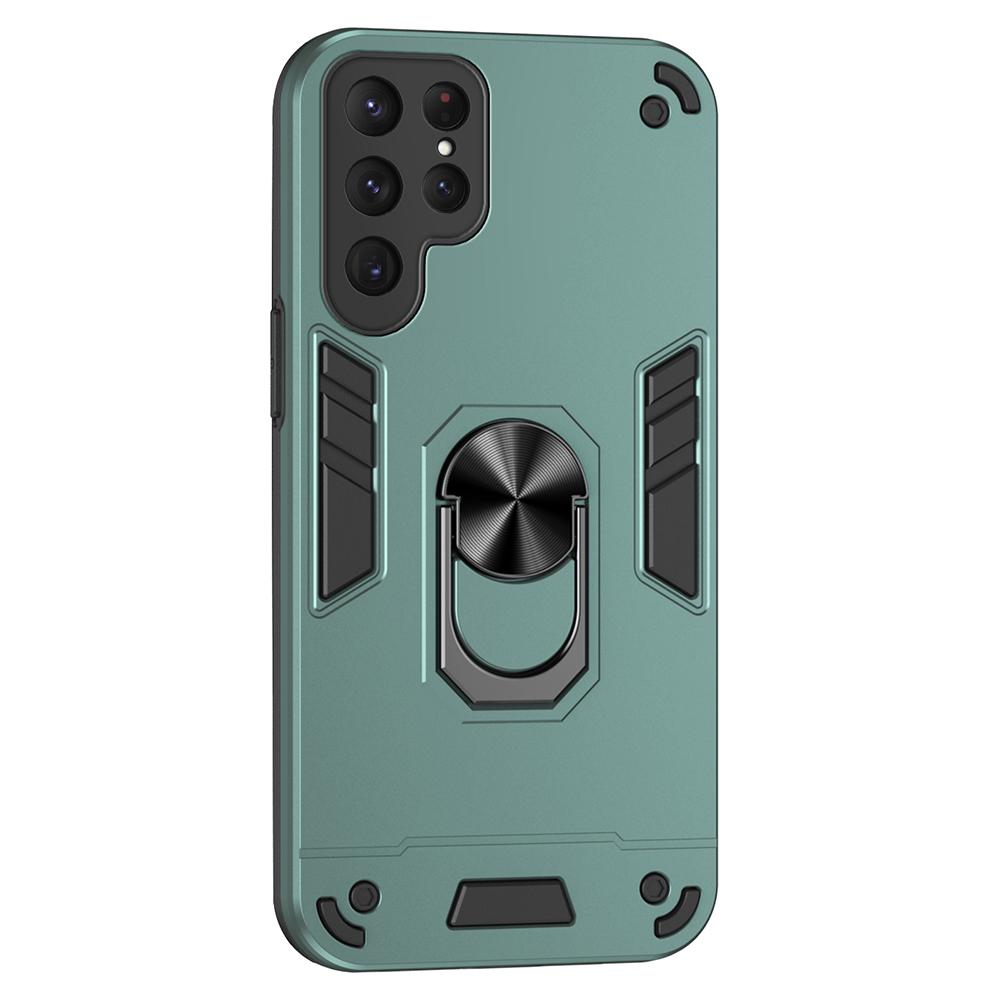 

Для Samsung Galaxy S25 Ultra Чохол PC+TPU Захист від падінь Чохол для телефону з кільцем-підставкою Green