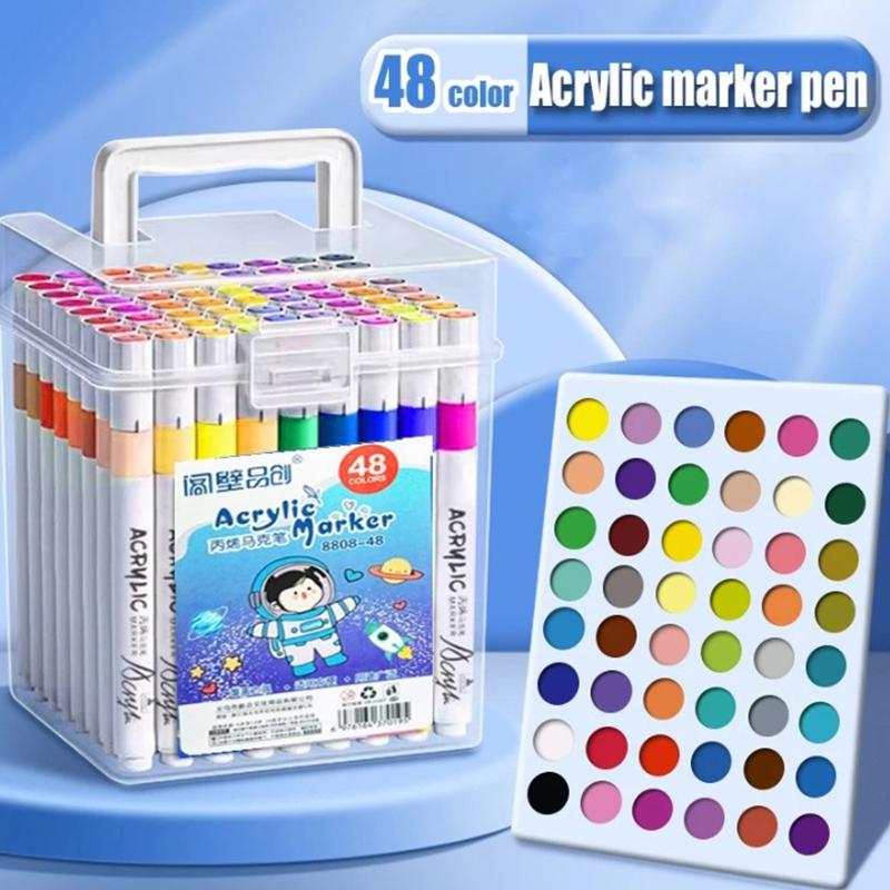 Fine-Point Acrylic Marker For Students Water-Based Ink Washable Colored Pen With Barreled