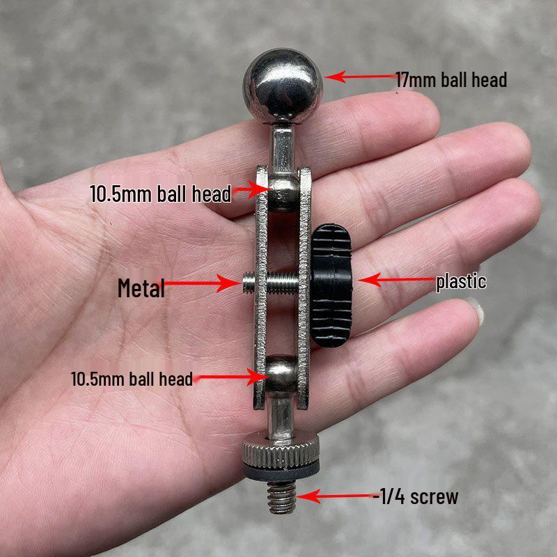 17mm Ball Head to 1/4" Phone Holder Replacement Pan Tilt Swivel Adapter