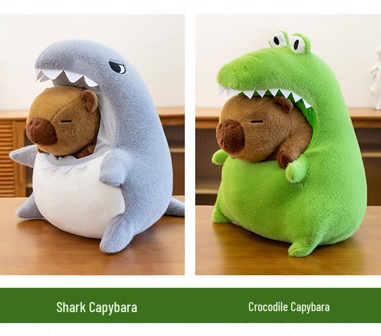 Capybara Crocodile Shark Plush Toy - Cute Stuffed Animal Pillow, Perfect Birthday Gift & Sleep Companion