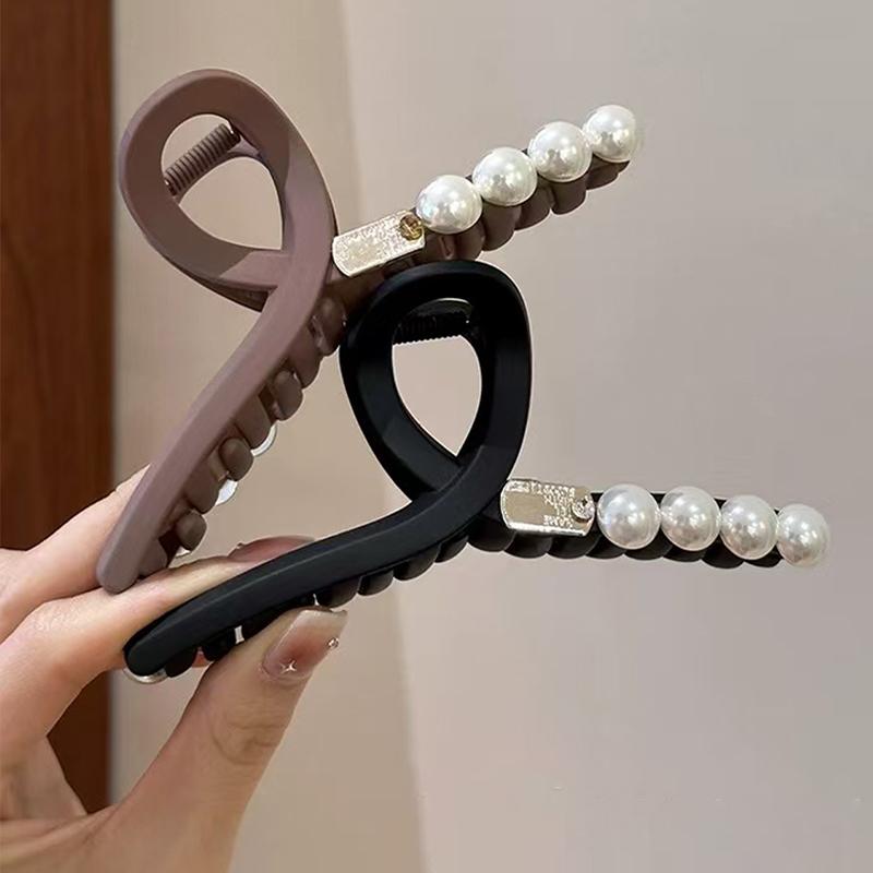 1 Stück matte Perle Metall Haarspange, Hinterkopf Premium-Sinn große Klammer nahtlose Haiklammer, geeignet für den täglichen Gebrauch