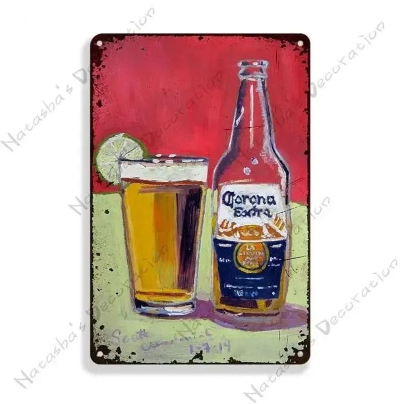 Beer Advertising Metal Sign, Vintage Pub Decor 30x20cm