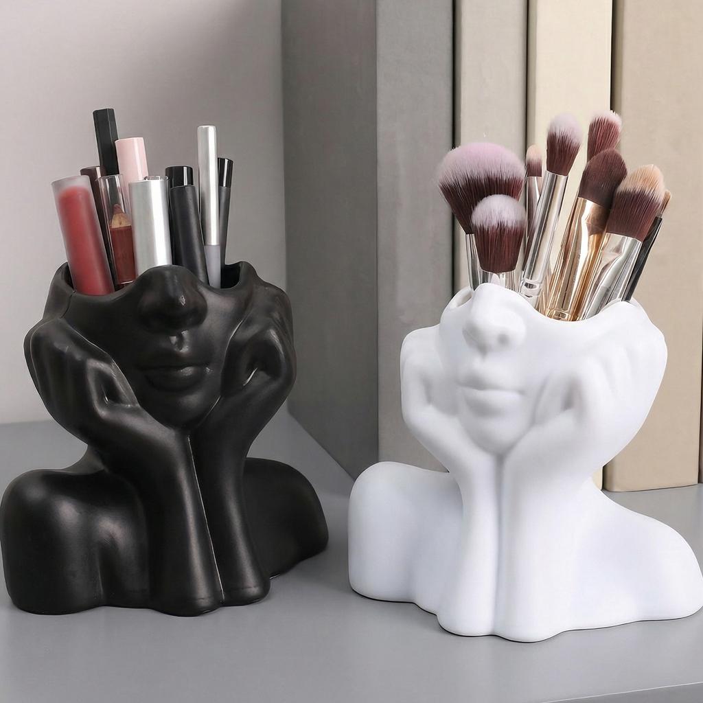 Creative Human Body Art Styling Storage Holders for Makeup Brushes Pens Holder Vinyl Figure Desktop Home Office Organizer Decor