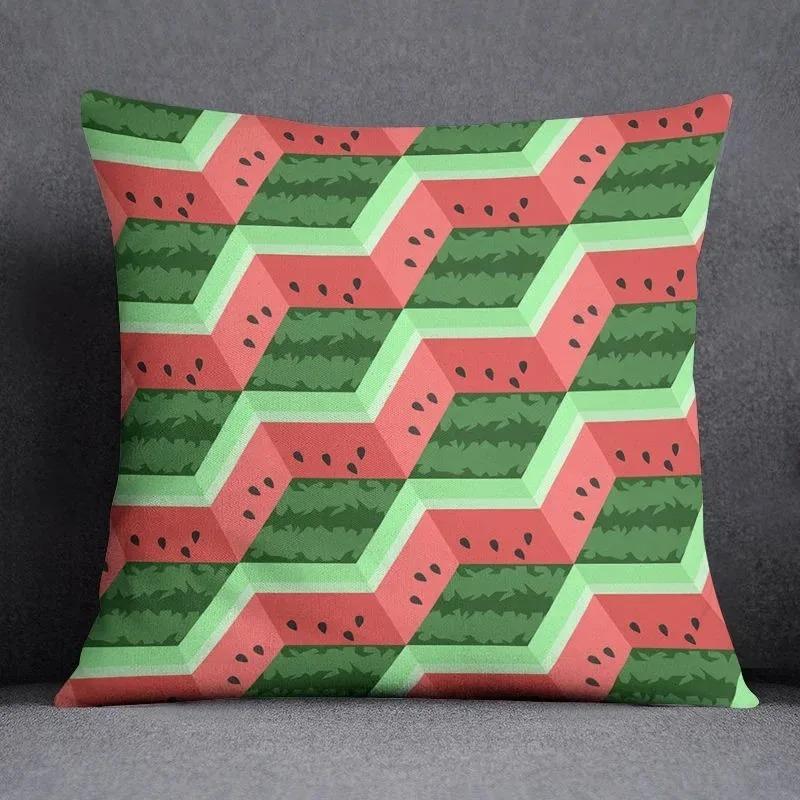 Strawberry Print Throw Pillowcase Peach Skin Red Fruit Cushion Cover Living Room Couch Bedroom Decor Aesthetic Home Accessory