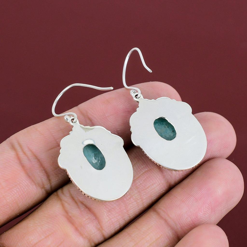 Amazonite Earring Natural Gemstone Earrings Handmade Vintage Earring 925 Sterling Silver Earring Designer Jewelry Dangle Earring For Gifts