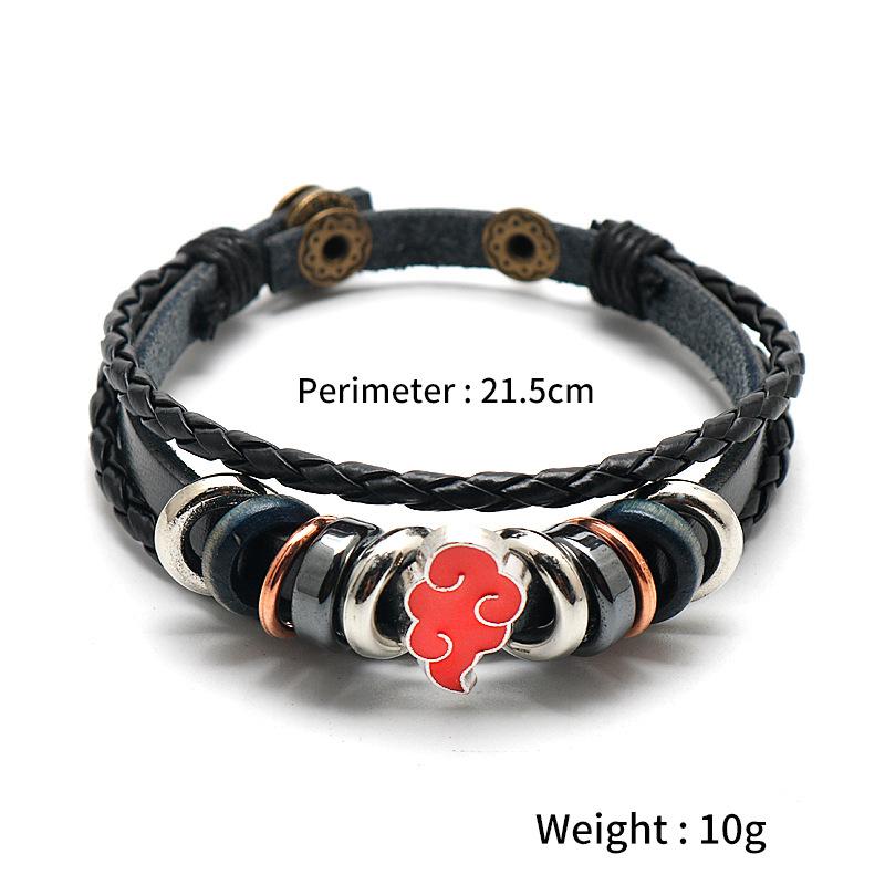 Anime Accessories One Piece Naruto Attack the Giant Woven Cowhide Bracelet Multilayer Buckle Ring Birthday Gift.