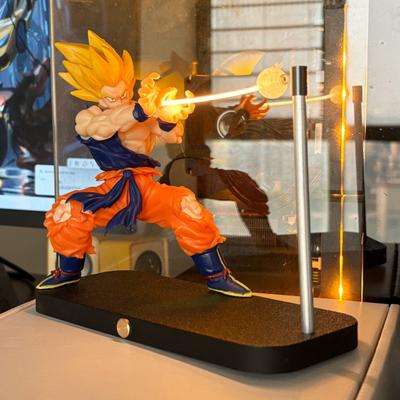 Anime Themed Night Lamp LED Desk Light with Magnetic Display Stand Dimmable LED Wave Effect Bedside Lamp Decoration