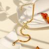Vintage cross bracelet - gold plated copper, trendy ins style jewelry