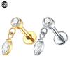 1PC Titanium Zircon Labret Piercings Lip Rings Gold Color CZ Cartilage Helix Lobe Conch Earring Stud Piercings Women Jewelry 16G