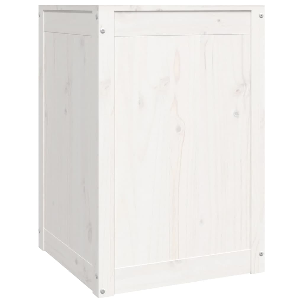 vidaXL Wäschetruhe Weiß 44x44x66 cm Massivholz Kiefer