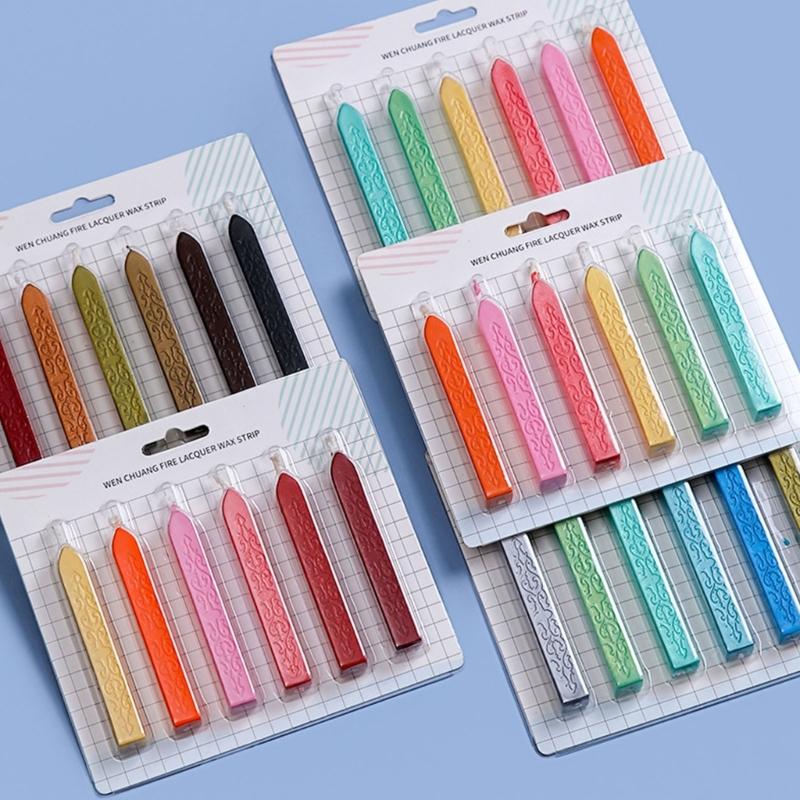 6Pcs Wax Seal Stick, Seal Wax Stick with Wick for Letter Seal Wax Stamp, Wedding Invitations, Package Decorations