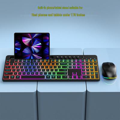 Wireless Luminous Keyboard & Mouse Combo: Silent, Ergonomic Office Set with Card Slot