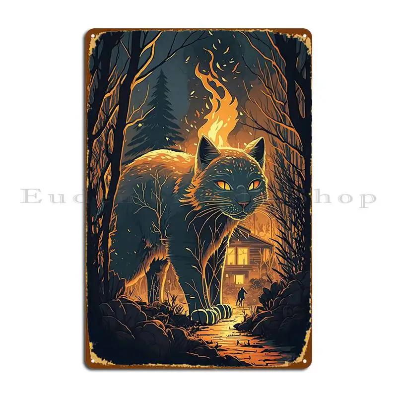 Big Cat Vintage Metal Sign Living Room Cinema Kitchen Garage Print Tin Sign Poster 20x30cm