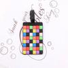 Trendy Soft Rubber Luggage Tag: Colorful Geometric Camouflage Polka Dot Pattern, Wear-Resistant & Waterproof Travel Essential.