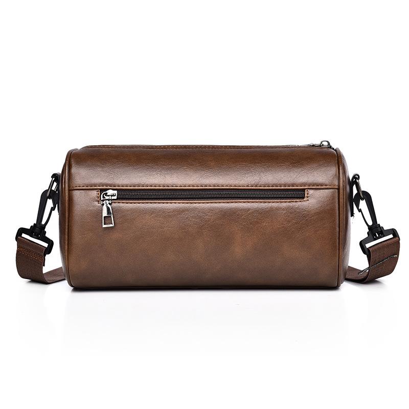 New Men's Shoulder Bag Cylindrical Shape Fashionable Crossbody Bag Large Capacity Designer with Minimalist Style Side Backpack