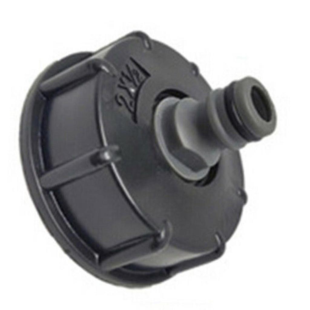 IBC Adapter, 2 Inch Coarse Thread Plastic Connector with Valve for Fine Control, Standard Fit for IBC Water Container