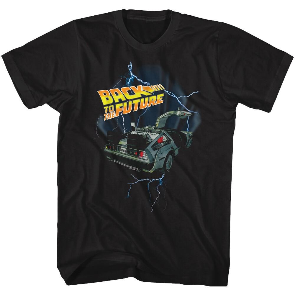 Back To The Future Movie DeLorean Lightning Teleport Men s T Shirt   Unisex T-Shirt M