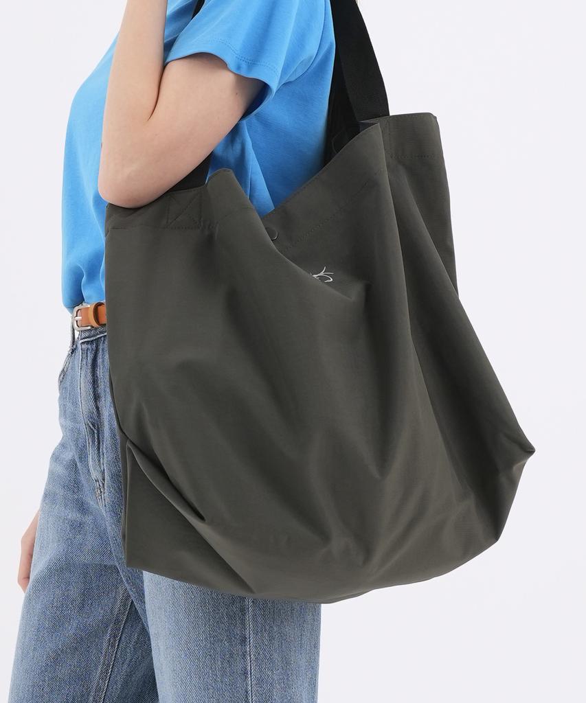 The-Abon Fisherman Nylon Big Shoulder Bag Charcoal