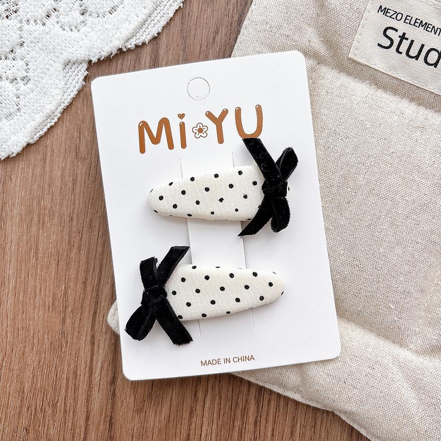 Elegant Simple Lace Bow Baby Hair Clips Fashion Korean Style Girls Students Hairpin Headwear Black White Kids Accessories