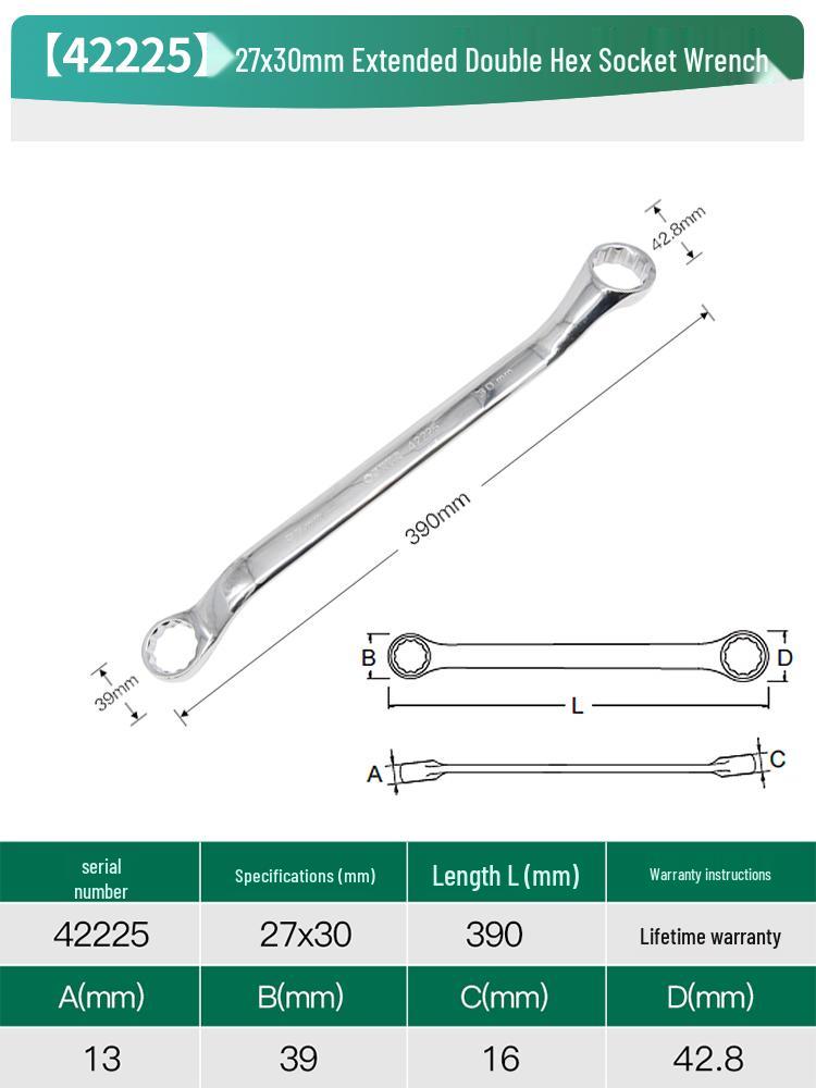 SATA Dual-Ended High-Strength Star Wrench Glasses Repair Tool Set (Sizes 8-10-24)