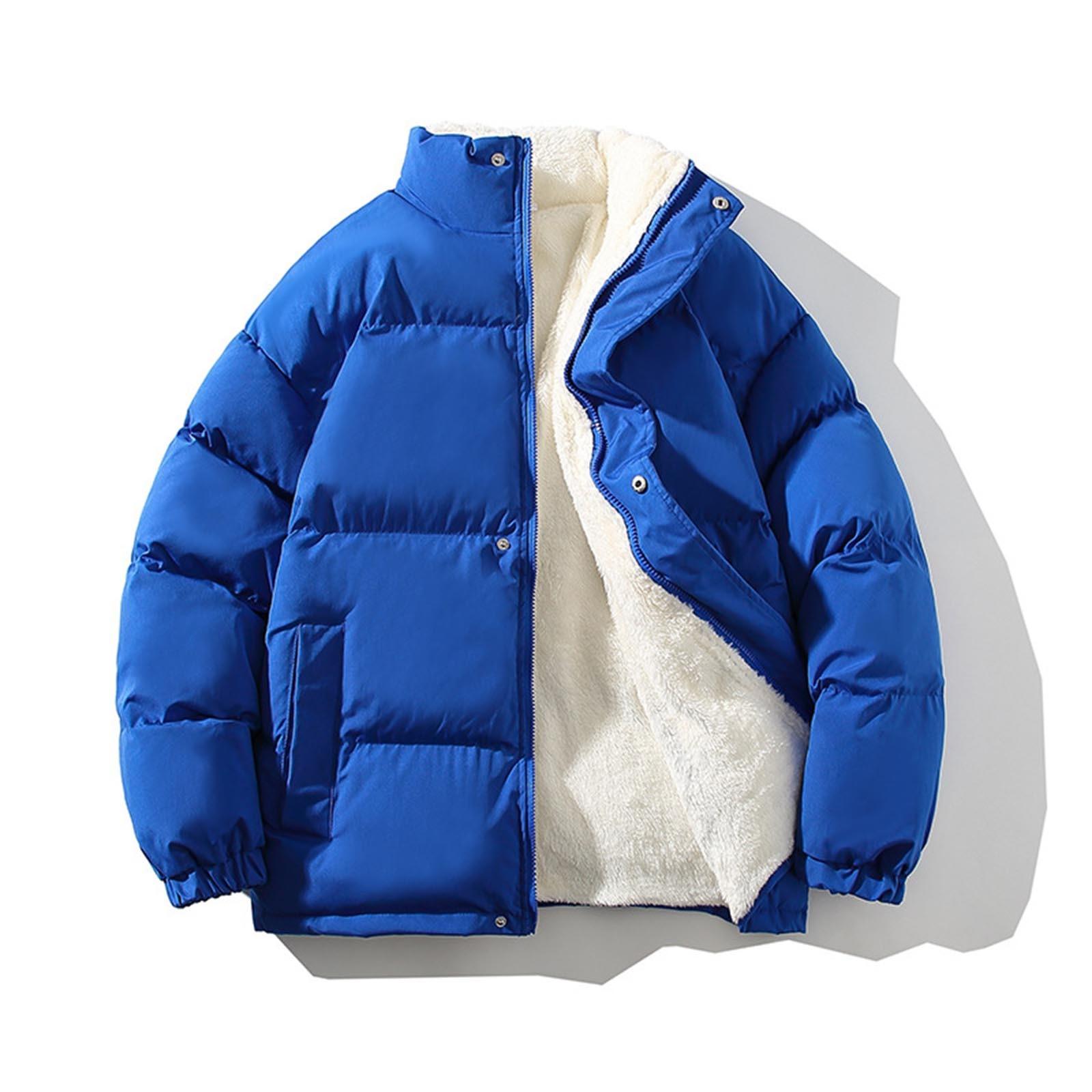 

Зимняя мужская плюшевая куртка с однотонным воротником, повседневное хлопковое пальто XXXXXL темно-синий
