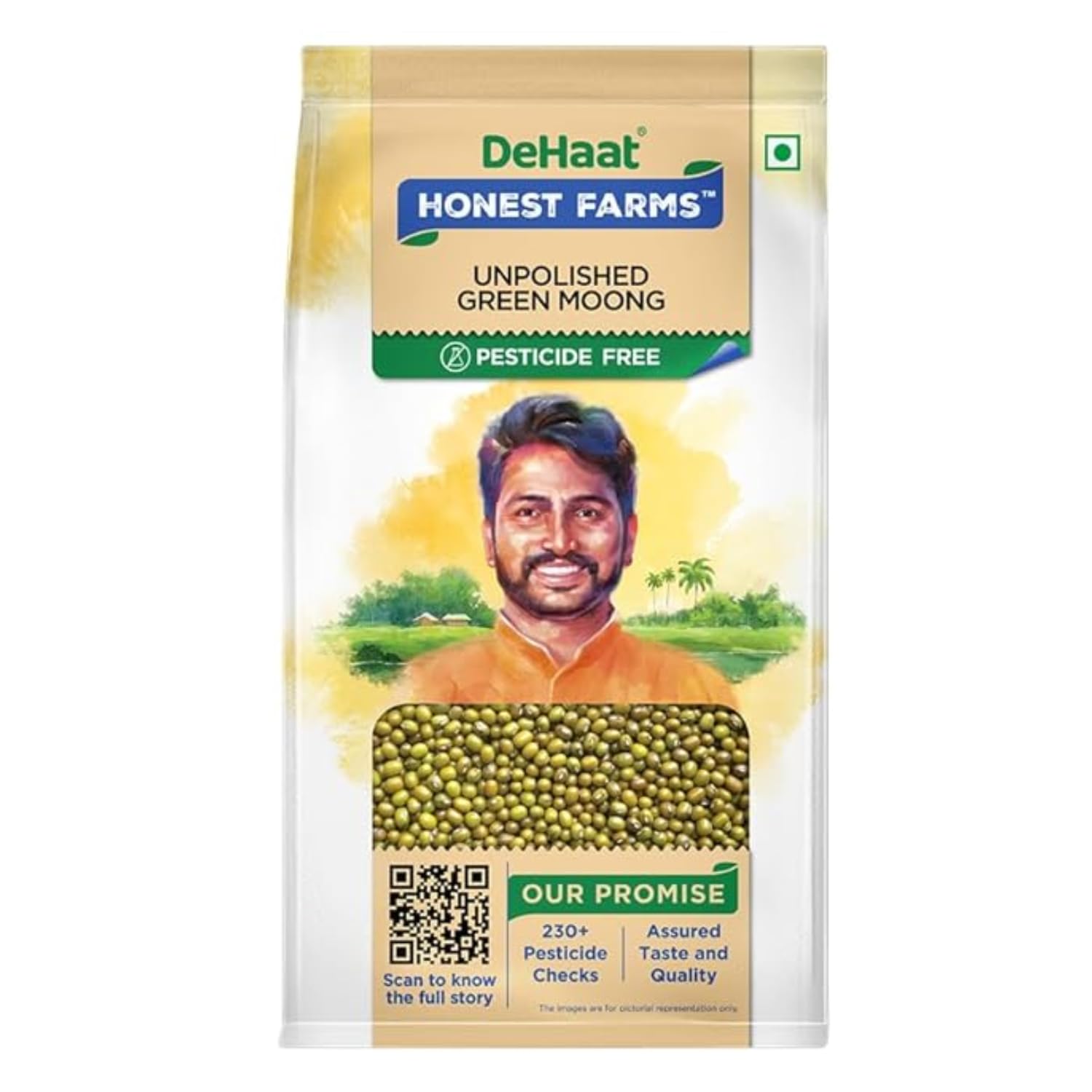 

DeHaat Honest Farms Нешлифованный зеленый маш без пестицидов 500 г