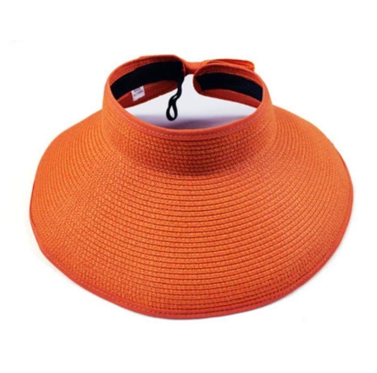 2025 Women Sun Visors June Wide Brim Foldable Packable Roll Up Ponytail Beach Hat Straw Visor Sun Hats