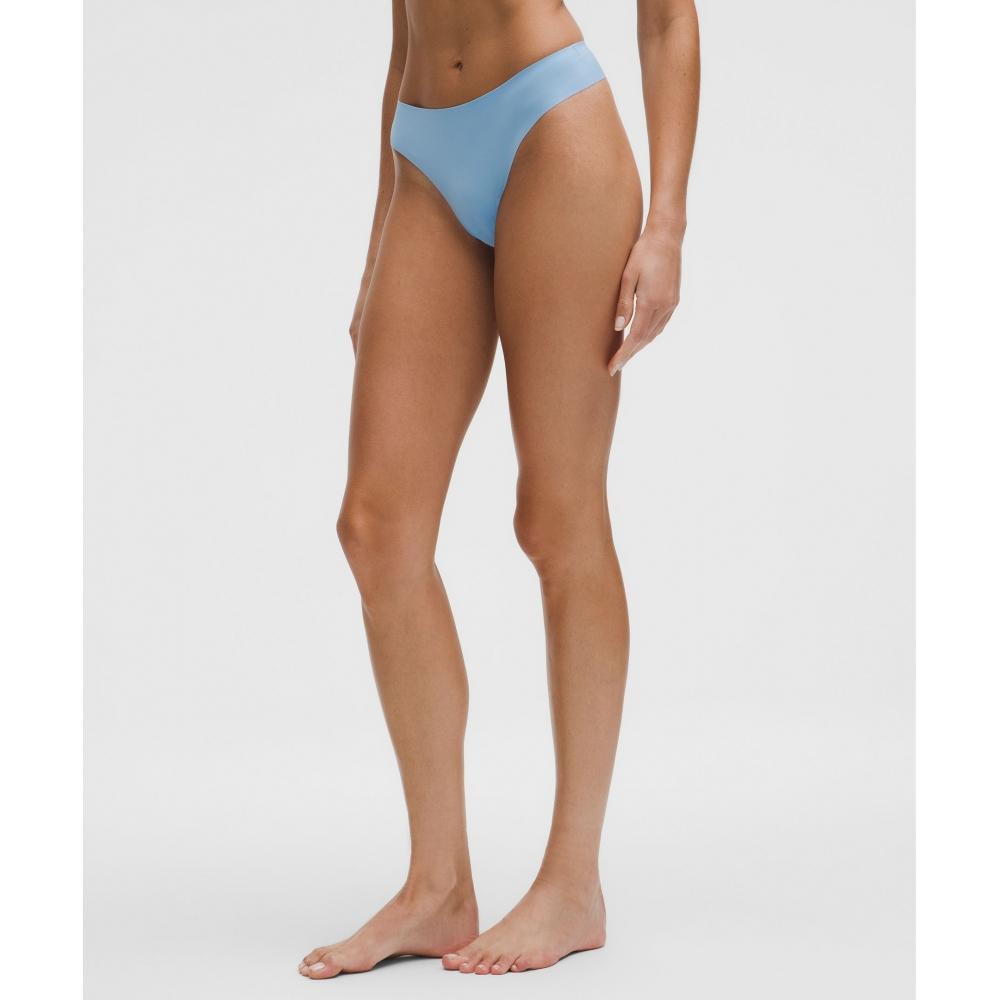 Lululemon Invisiwear Mid Rise Thong Underwear  3 Pack Light Ivory Sinatra Blue Pelican