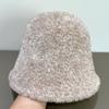 Plush Fisherman's Hat Children Autumn and Winter Warm Knitted Bucket Hat Fashion Windproof Basin Hat