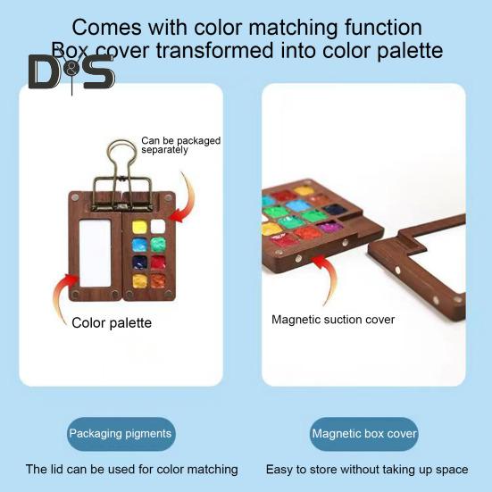 Travel Watercolor Set Pocket Mini Watercolor Paints Set Watercolor Painting Kit with Binder Clip Palette for Painting Party DIY Art Painting