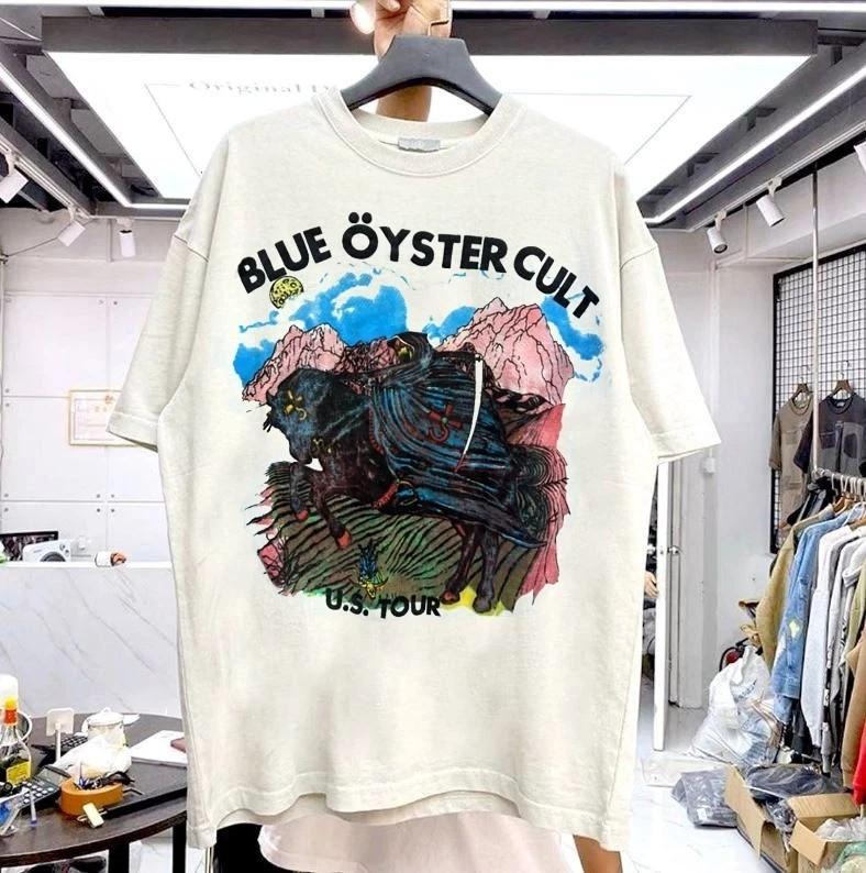 Rare 1980s Blue Öyster Cult Short Sleeve Retro White Unisex T shirt S-5XL