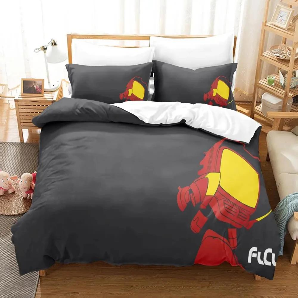 2024 FLCL Alternative Boys Bedroom Bedspread Single Twin Full Queen King Size Anime B Quilt Cover Pillowcaseed Sheet Set