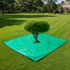 Foldable Garden Ground Cover Landscape Pruning Tarp with Hole, Metal Buckles, Waterproof Waste Tarp, Durable PE Leaf Disposal Mat Tree Bush