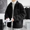 Lamb Wool Jacket Men's Autumn and Winter Thickened Lamb Wool Stand-up Neck Cotton-padded Jacket Loose Tide