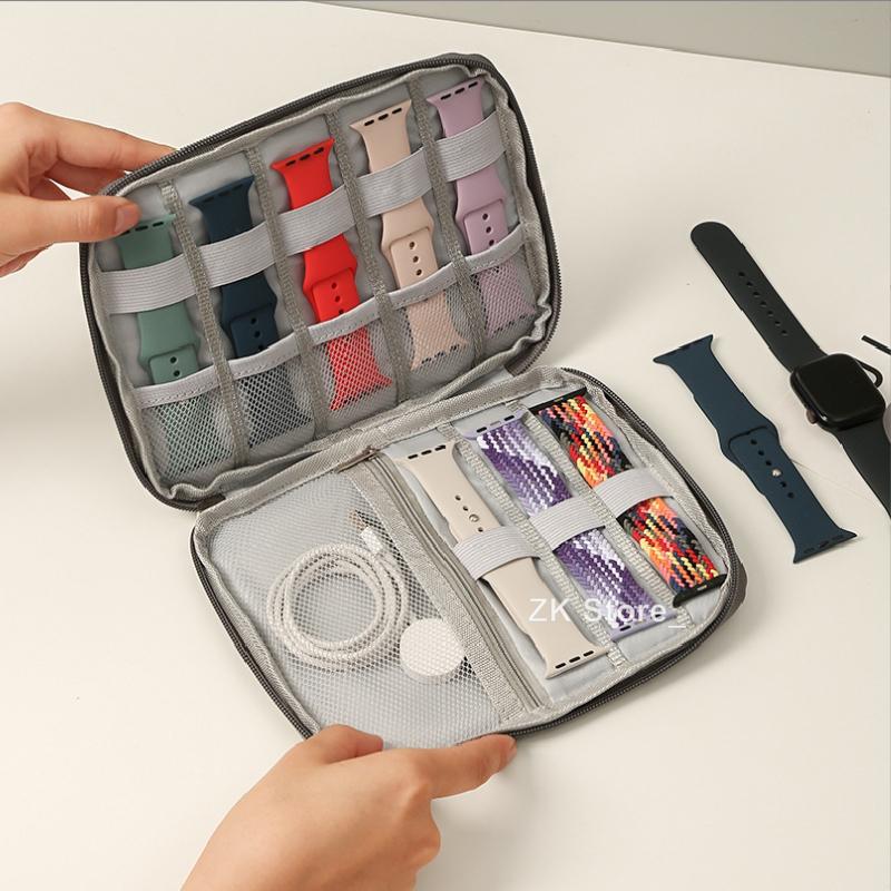 Watchband Box for Apple Watch Strap Case Data Cable Travel Smart Watch Wriststrap Storage Bag Box Watches Organizer Accessories