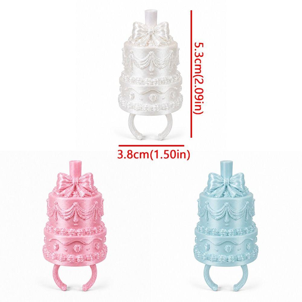Plastic Finger Ring Candle Stand Silk Finish Birthday Cake Ring Topper Celebration