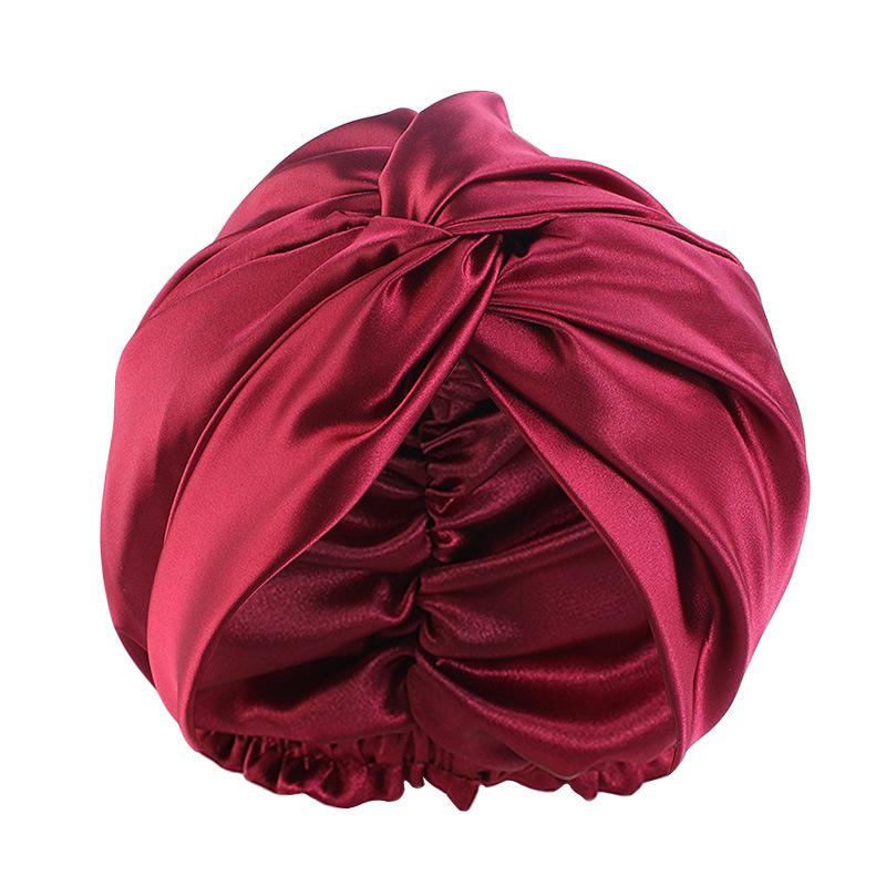 Cappellino da Notte a Doppio Strato in Seta Sintetica, Cuffia a Nodo Intrecciato, Cuffia da Doccia, Foulard per Bellezza e Trucco, Fascia per Capelli