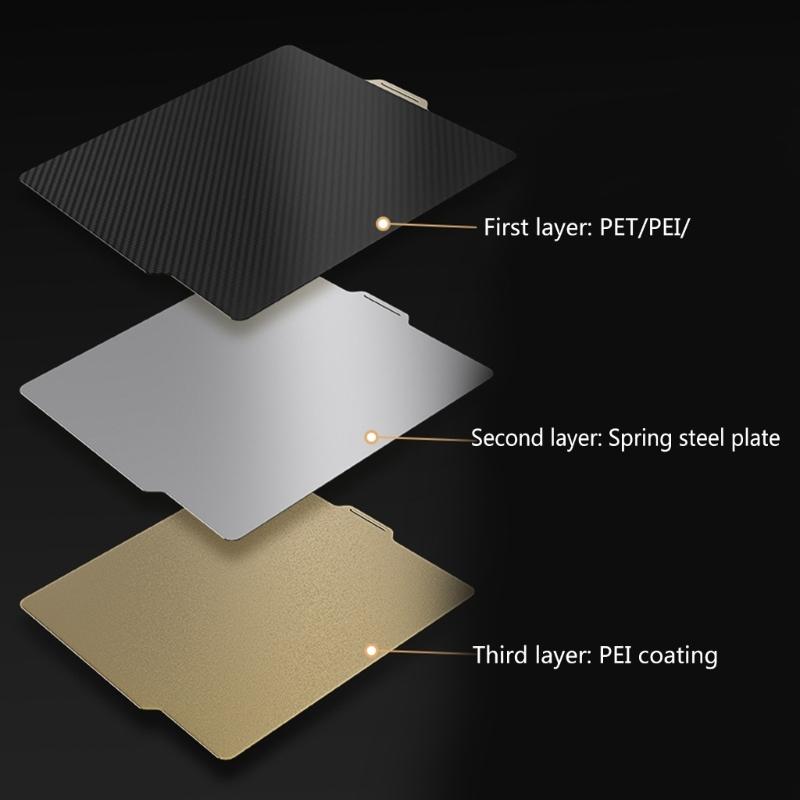 Double Side Build Plate Texture PEI Smooth PEO PET PEI Texture 256x256mm Spring Steel Sheet for Bambu Lab X1/P1P
