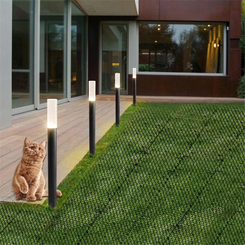 Anti-Cat Mat with Spikes - 2m Long Pet Repellent Mat for Garden, Fences, Sofa, Protect Plants from Cats & Dogs, Deterrent Mat with 8 Ground Anchors
