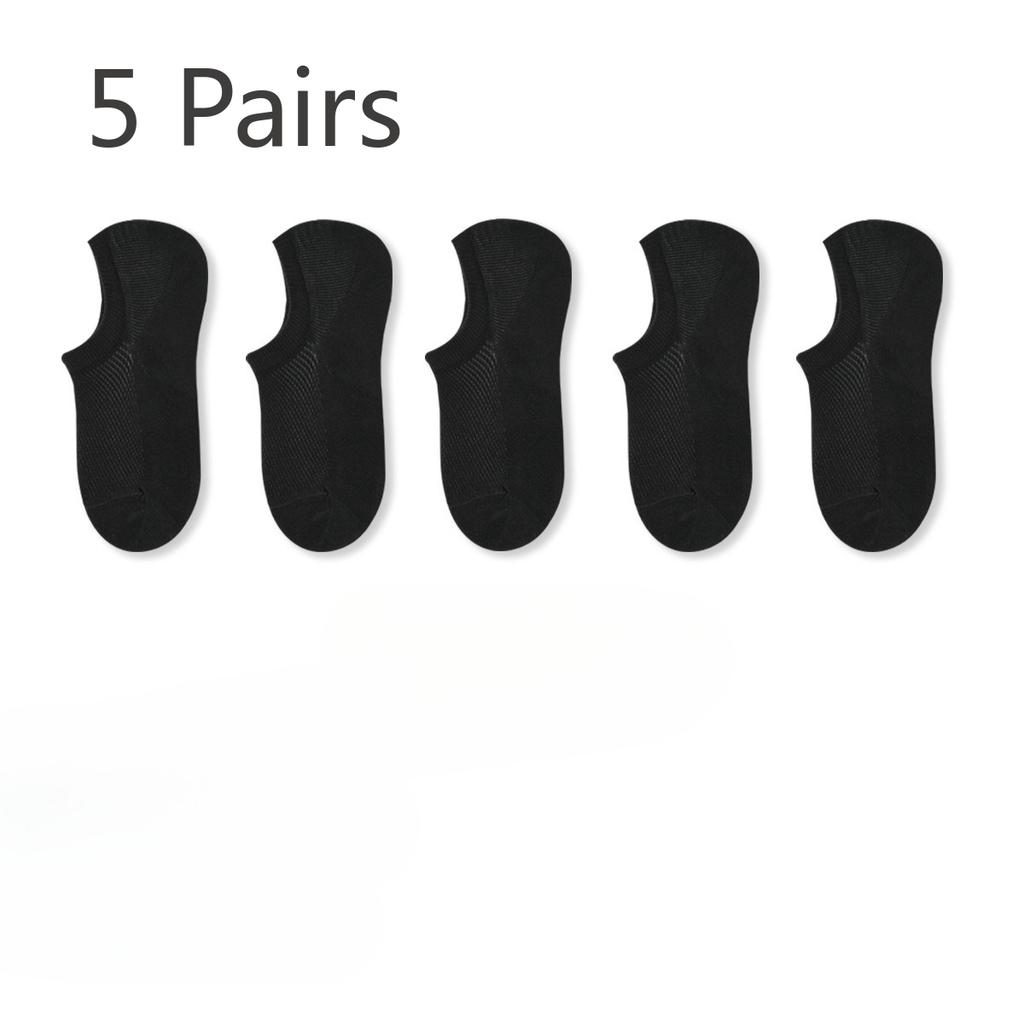 5 Pairs of Men's Summer Thin 7A Antiseptic and Deodorant Cotton Sweat Absorber Mesh Can Not Fall Off The Heel Socks