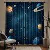 2 Pcs Cosmic planets print curtains,suitable for bedroom,living room kitchen decoration,home decoration,window decoration