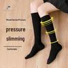 Women's Black Non-Slip Over-the-Knee Latin Dance Socks for Autumn Practice