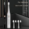 Jian Elektrisches Zahnbürstenset: Wiederaufladbare Schallzahnbürsten für Erwachsene und Paare, Schwarz und Weiß – Kostenloser Versand