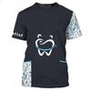 New Summer 3D Dentist Dental Practitioner Printing T Shirt For Men Kid Fashion Streetwear Short Sleeves Funny Harajuku Clothing