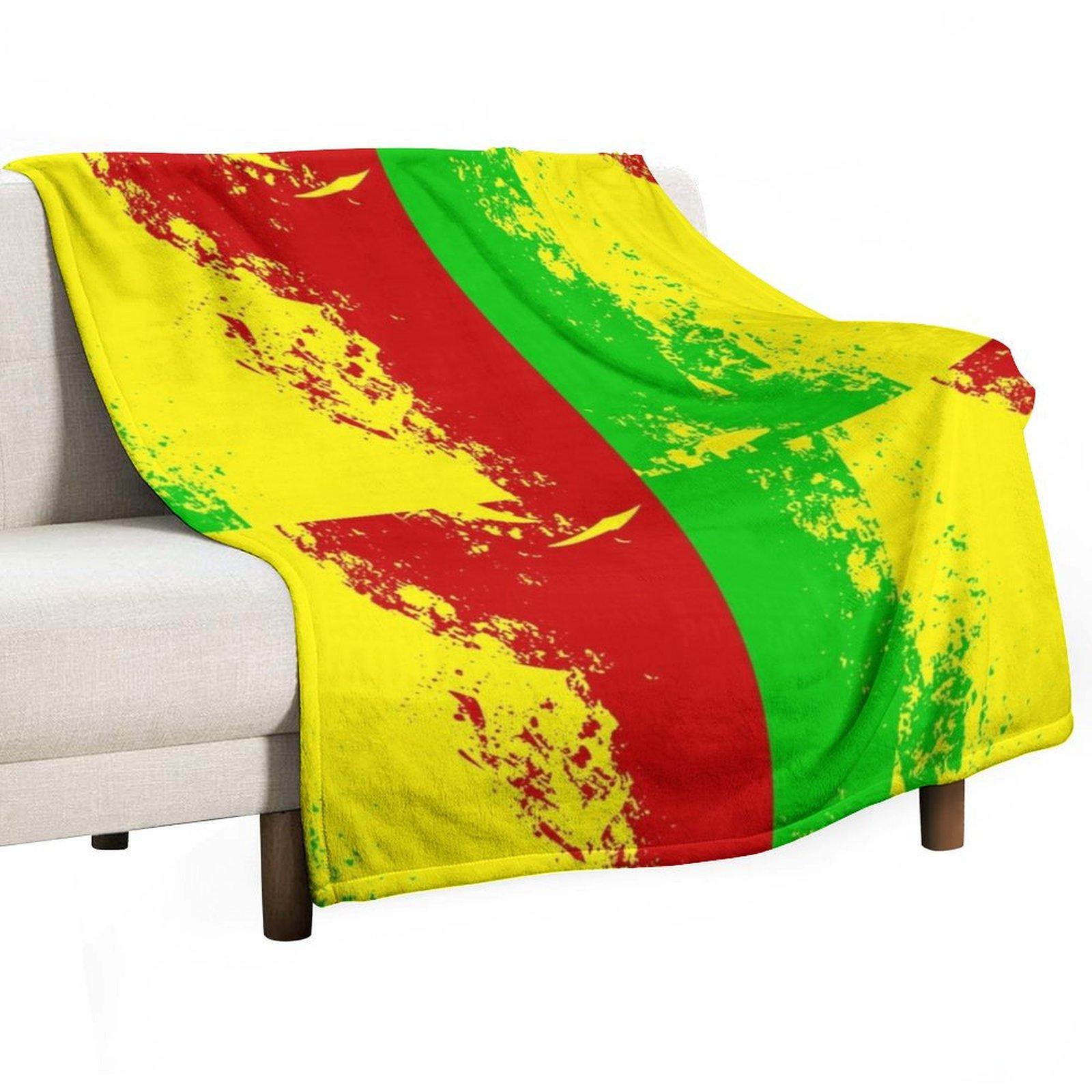 

Rastafarian colors.. Jah Jah. Jamaican.. Reggae design Throw Blanket Plush Soft Plaid Tourist Soft Blankets 30x40in
