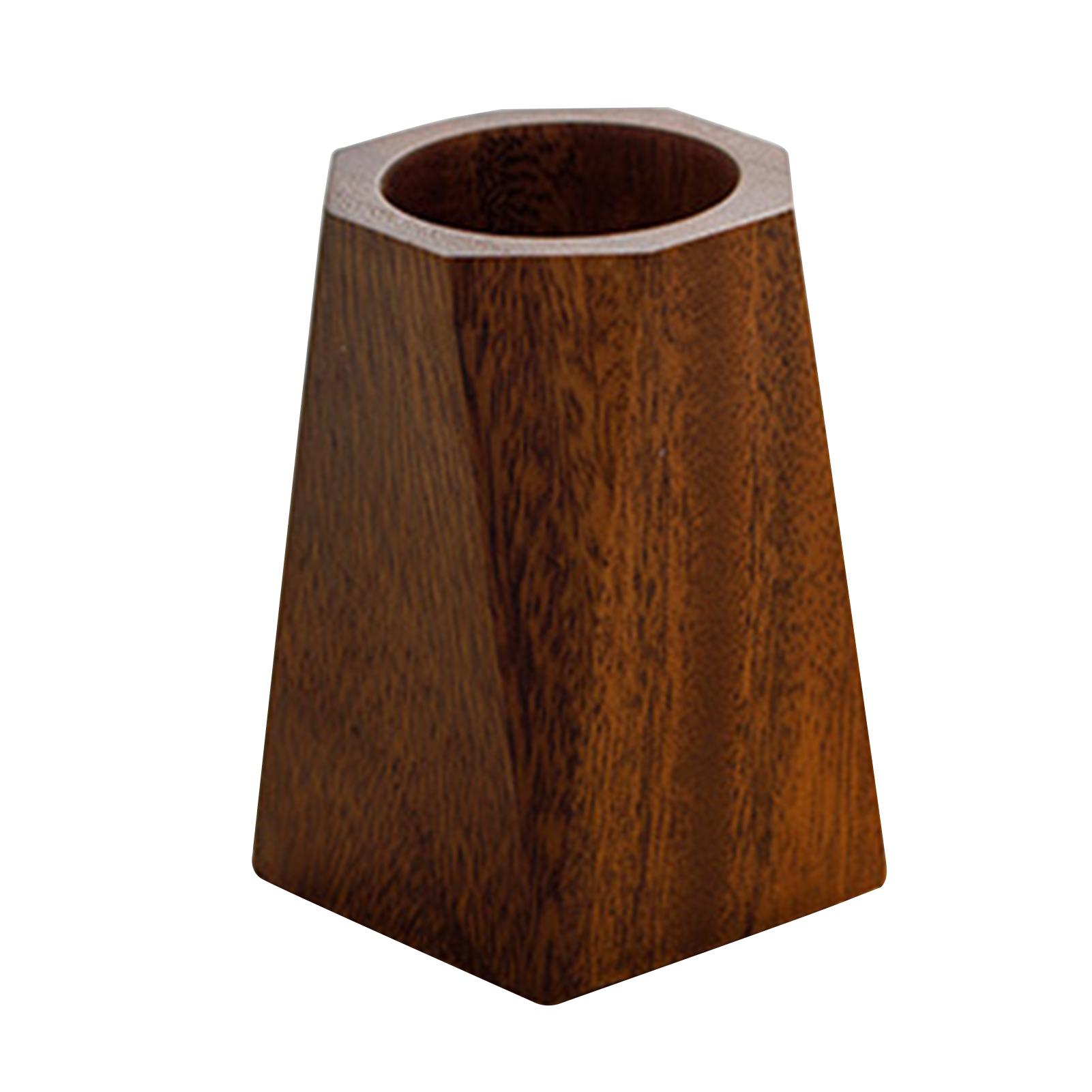 Vintage Walnut Wood Pen Holder Desktop Organizer Basket For Office Desk School Supplies Pencil Storage Cup Accessory