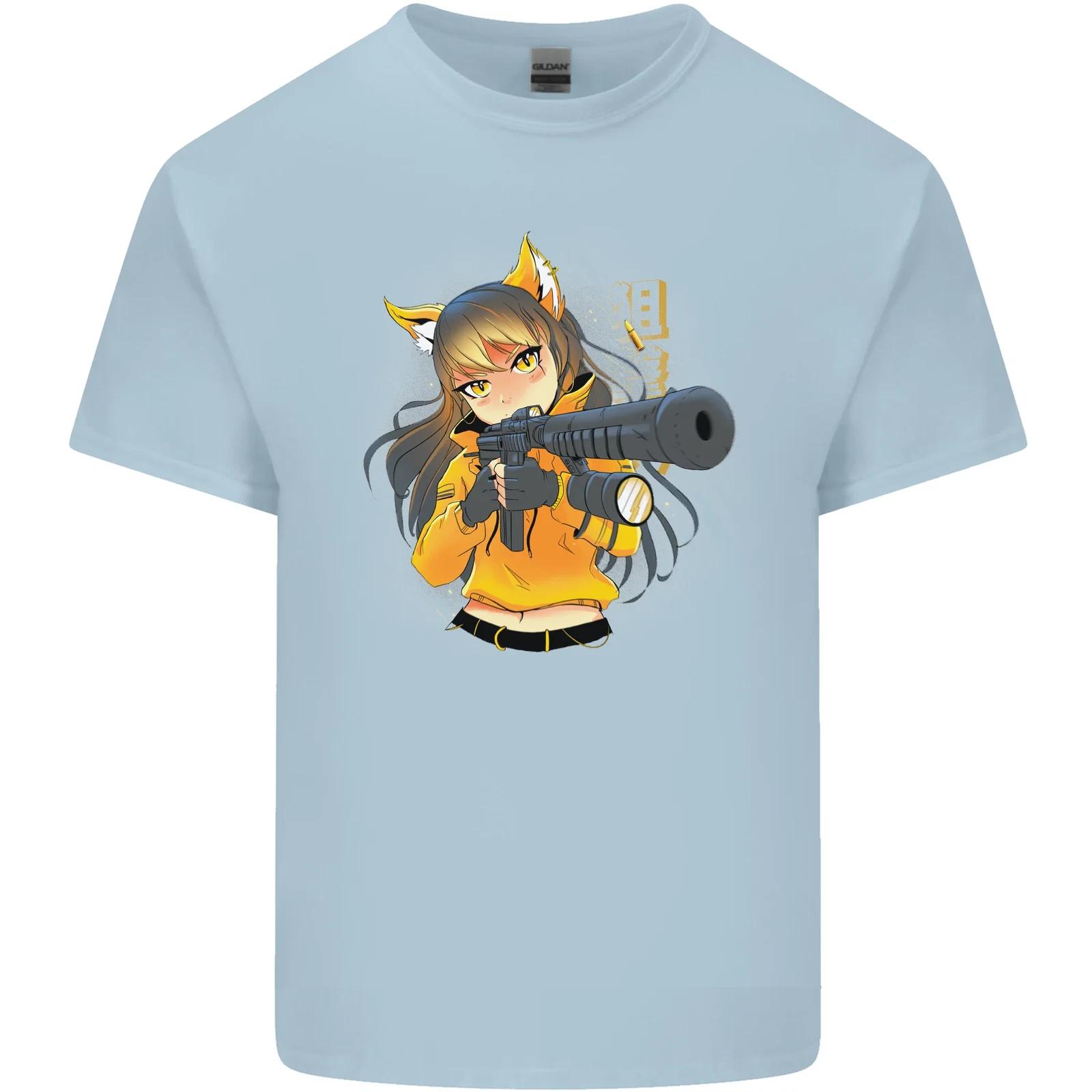 Anime Gun Girl Kids T-Shirt Childrens S