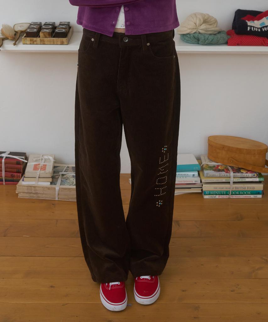 FUNFROMFUN Home Corduroy Pants, Brown